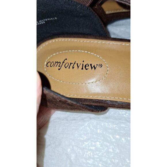 Comfortview Women's Mary Jane Shoes Low Heels Faux Suede Slip Ons Size 12 - Picture 5 of 12
